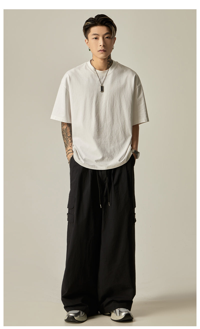 Charcoal Wide Leg Utility Pants