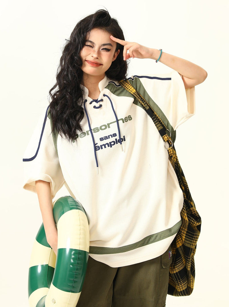 Sport Lace Mesh American T-shirt