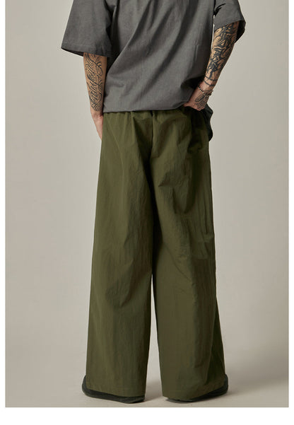 Olive Wide Leg Relaxed Pants