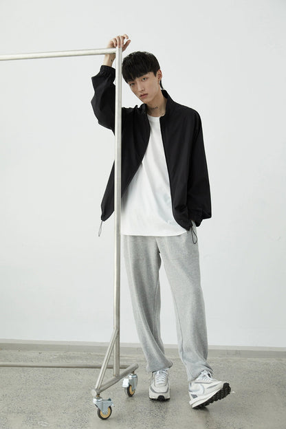 Drawstring Wide-leg Athletic Pants