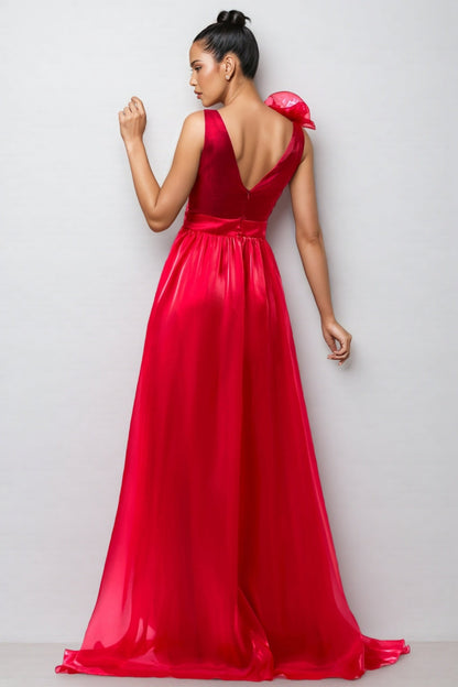 Octavius Sleeveless V-neck Split Maxi Dress
