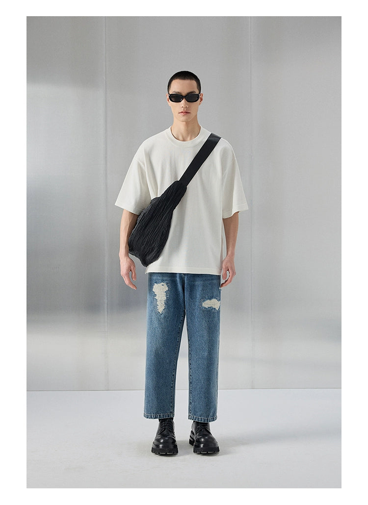 Distressed Patchwork Cropped/short Pants