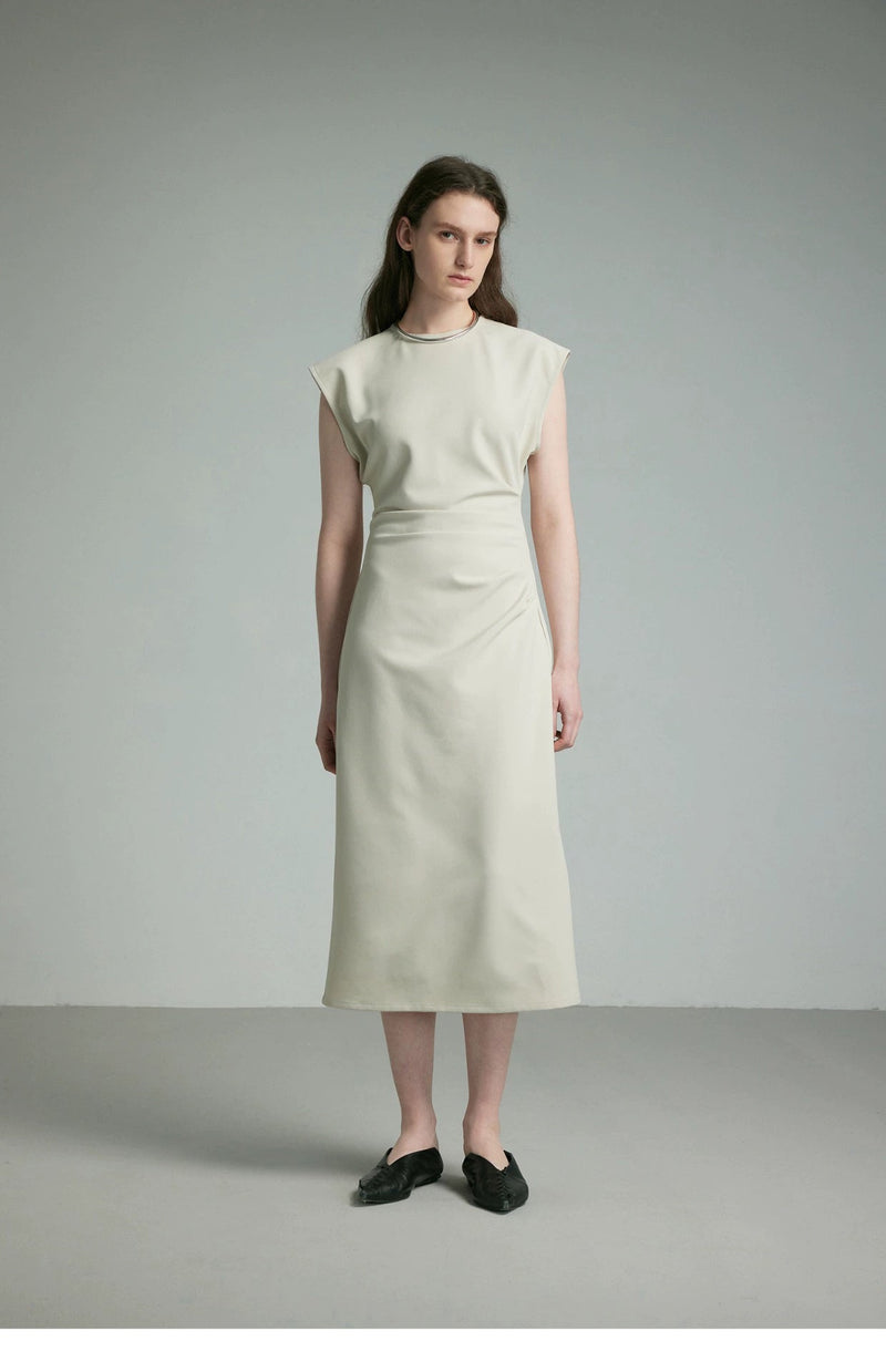 Round Neck Sleeveless Midi Dress
