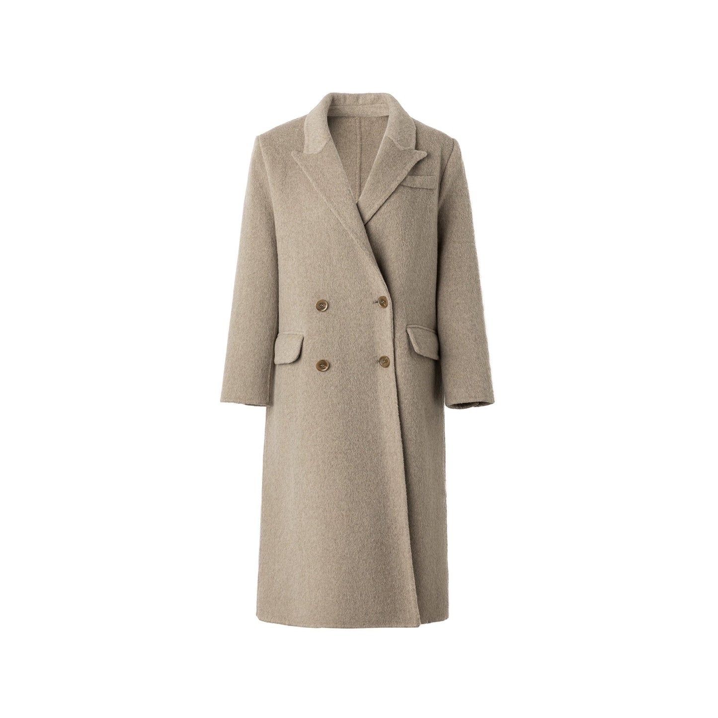 Mid-length Regular Shoulder Wool Coat