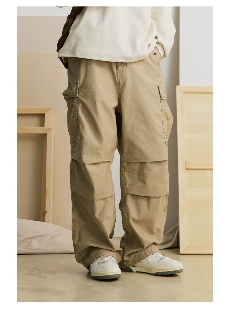 Straight-leg Multi-pocket Loose Pants