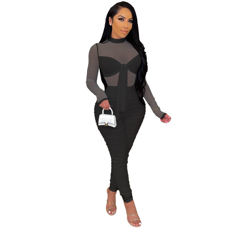 Clothing Jumpsuit Autumn Mesh Clothing One Piece Trousers