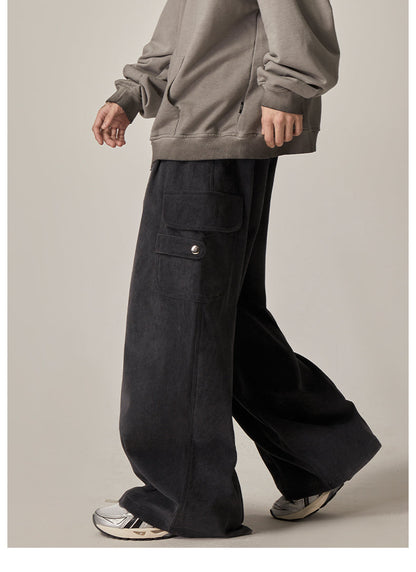 Black Baggy Drawstring Cargo Pants
