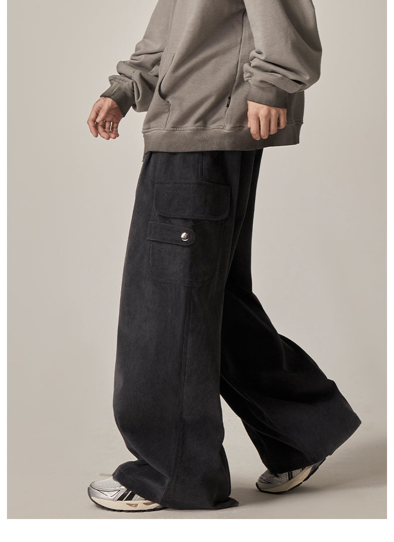 Black Baggy Drawstring Cargo Pants