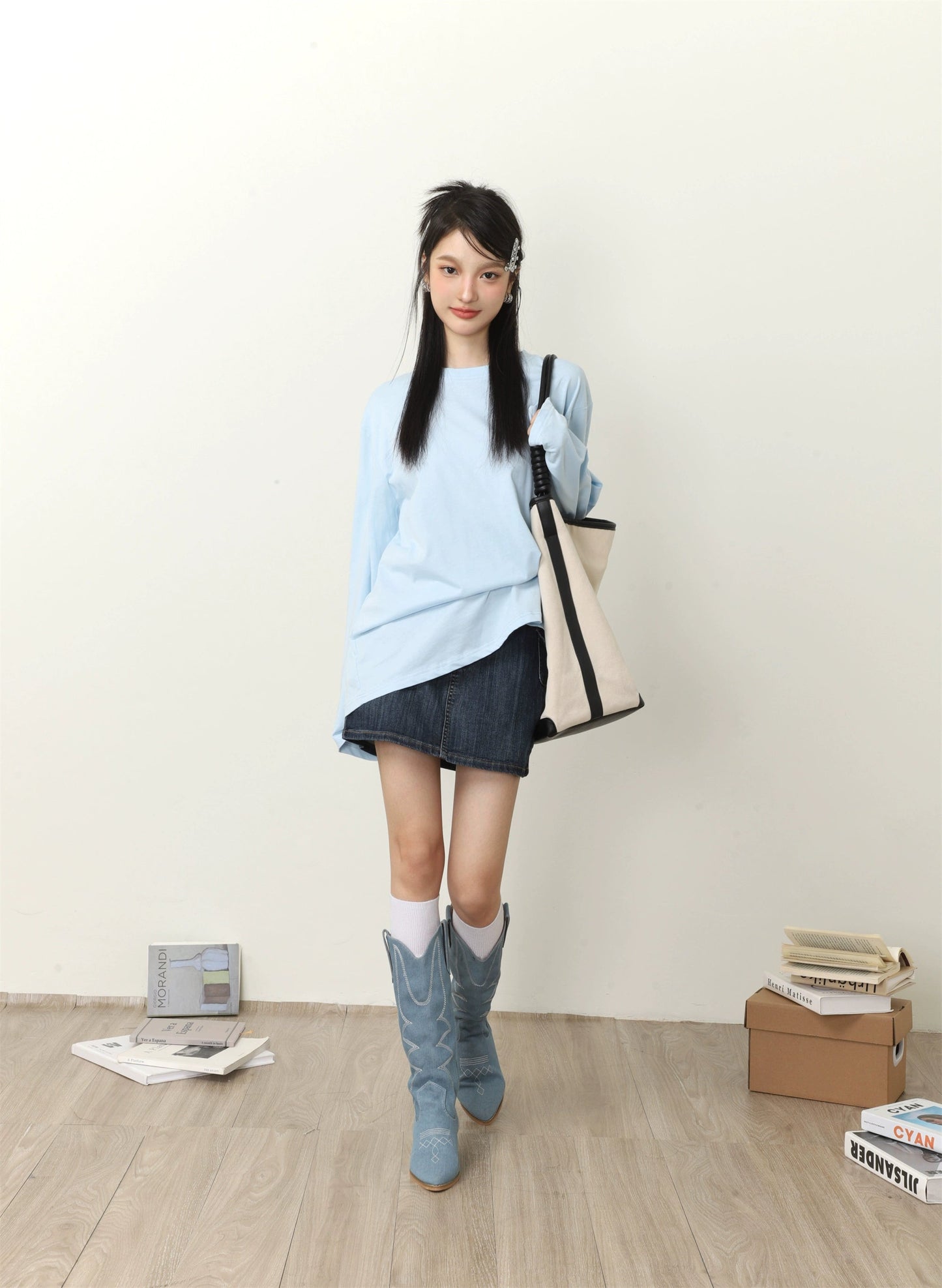 Color Loose Long Sleeve T-shirt