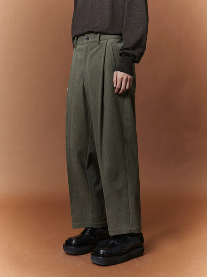 Relaxed Wide-leg Slightly Stretchy Cropped Pants