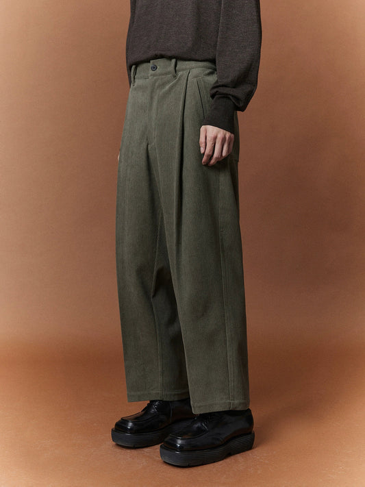 Relaxed Wide-leg Slightly Stretchy Cropped Pants