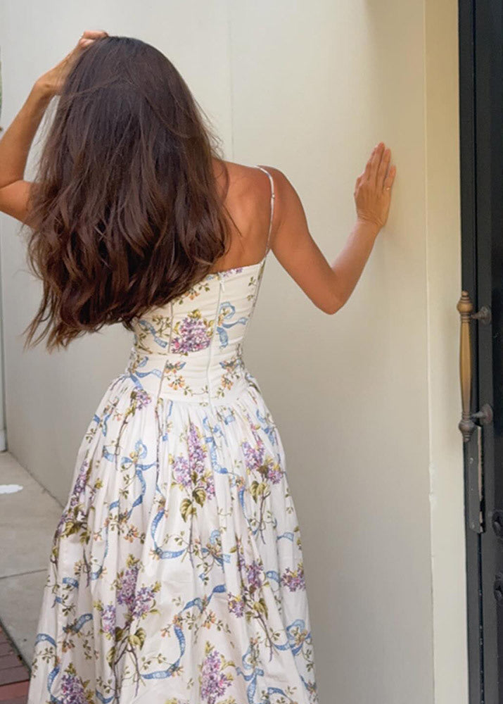 Lilac Gardenia – Strapless Corset Maxi Dress