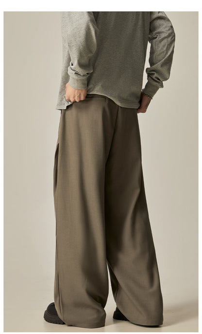 Khaki Wide Leg Dress Pants