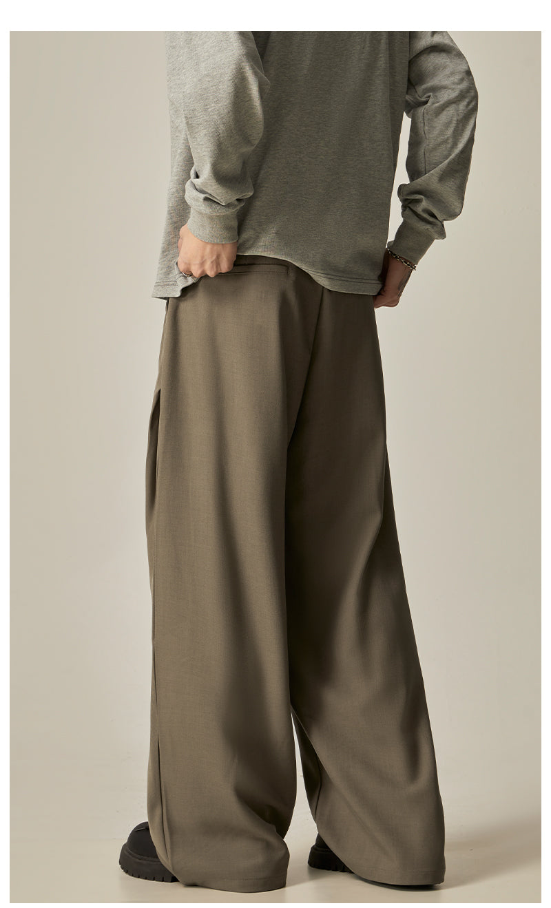 Khaki Wide Leg Dress Pants