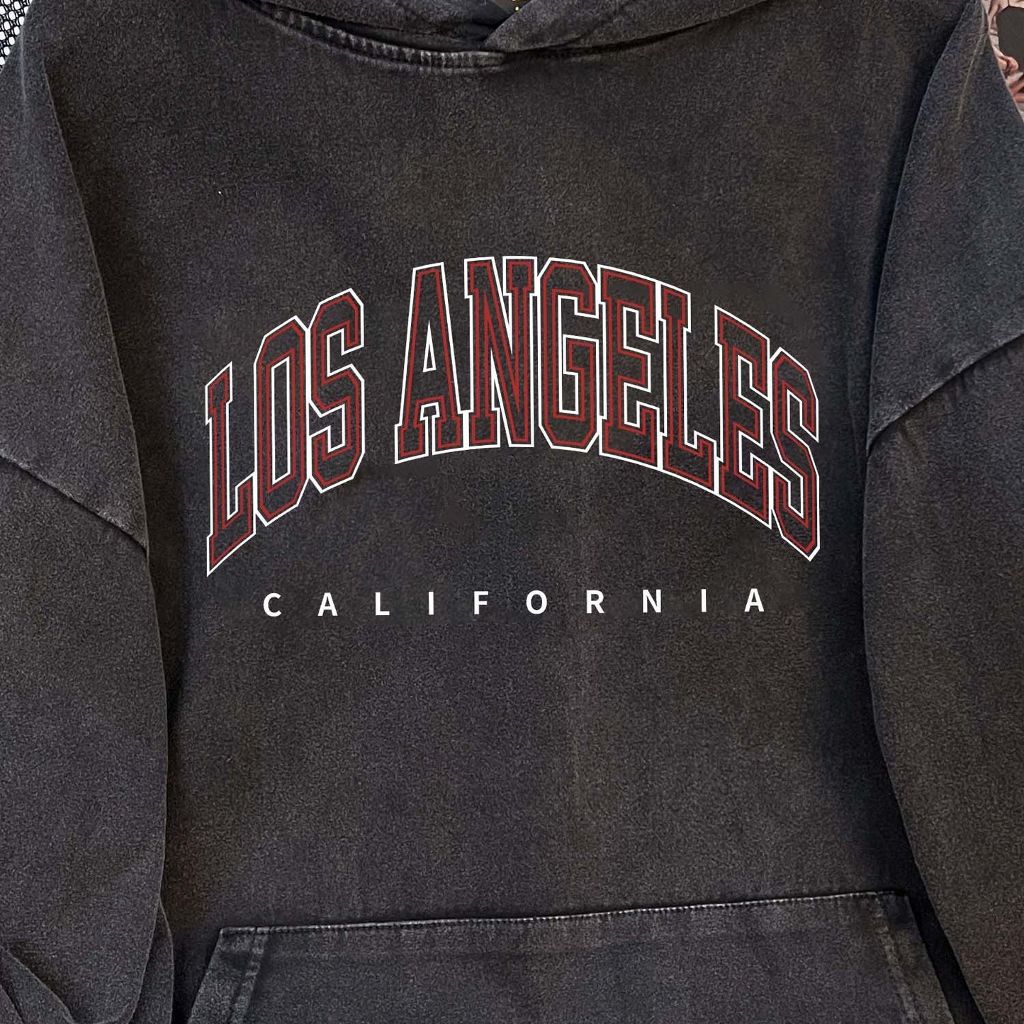 High Street Wash Pure Cotton Chinese Cotton Composite Hooded Sweatshirt Autumn Washed Distressed Waxed Top