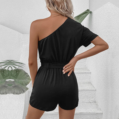 Summer Clothing Shoulder Color Romper