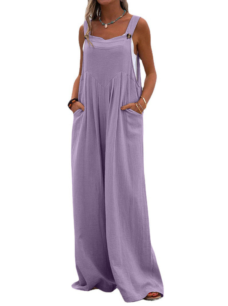 Clothing Summer Jumpsuit Color Wide Leg Jumpsuit