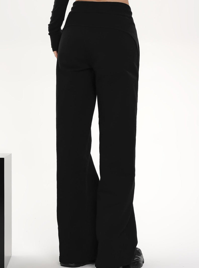 High-waisted Wide-leg Drawstring Pants - Relaxed Fit Lounge Trousers