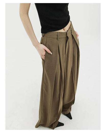 Dramatic Noir Wide-leg Palazzo Pants