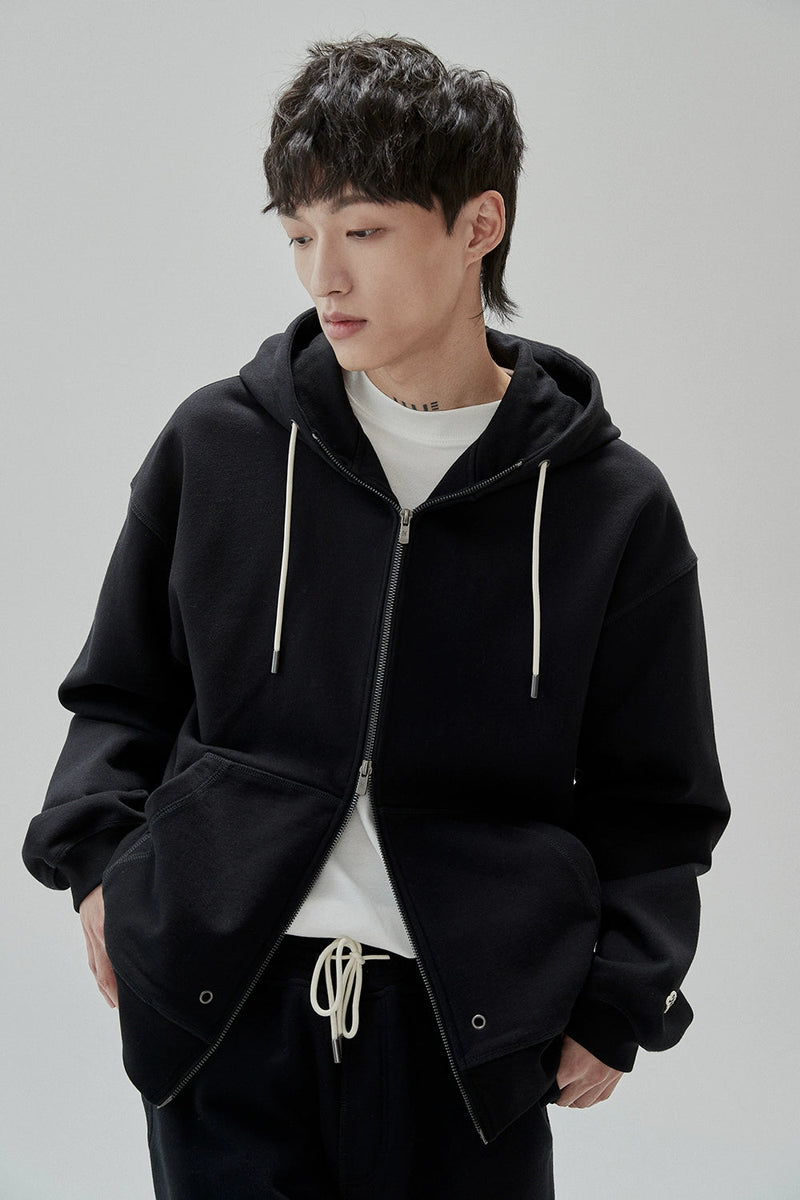 Full Zip Hooded Sweatshirt & Straight Leg Cuffed Pants Set