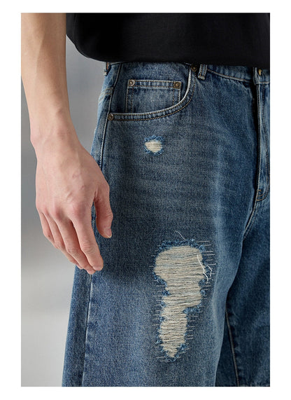 Distressed Patchwork Cropped/short Pants
