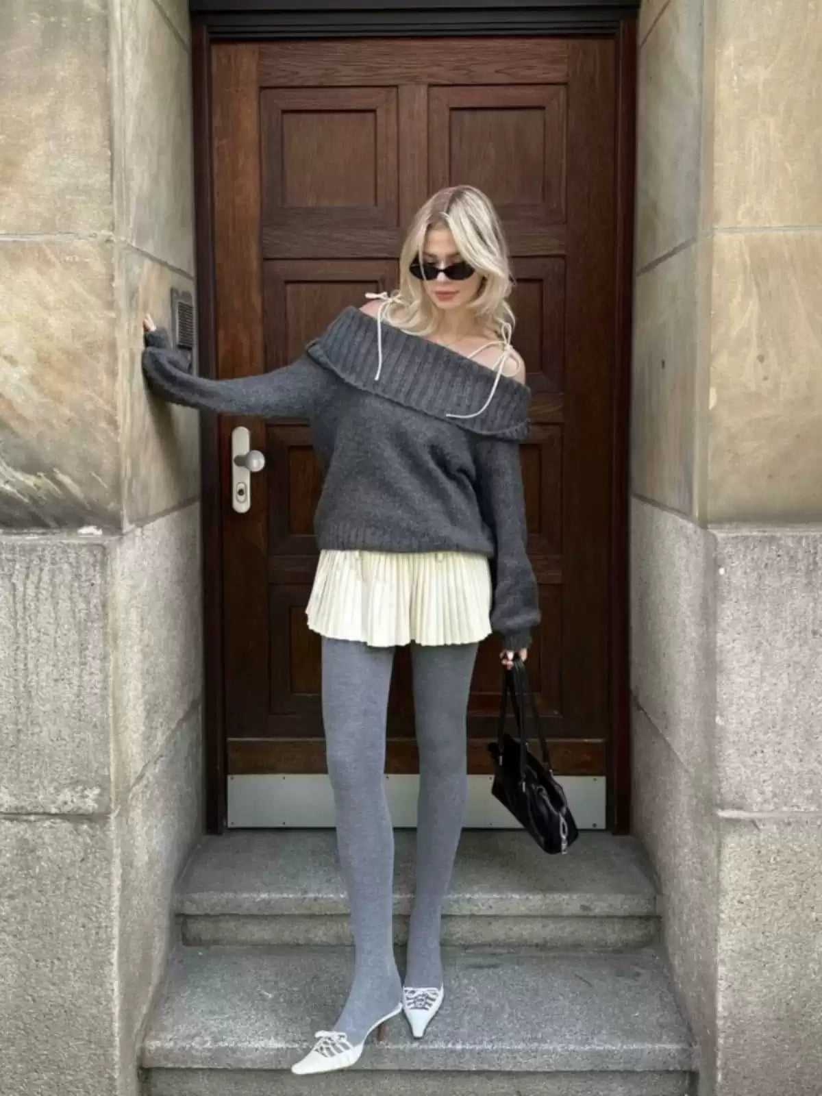 Perel Off-shoulder Loose Sweater