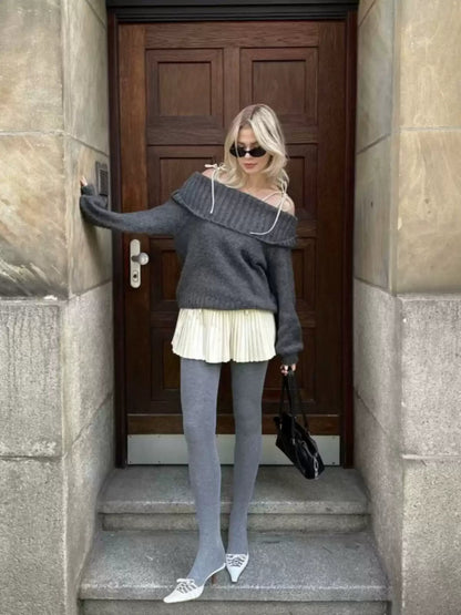 Perel Off-shoulder Loose Sweater