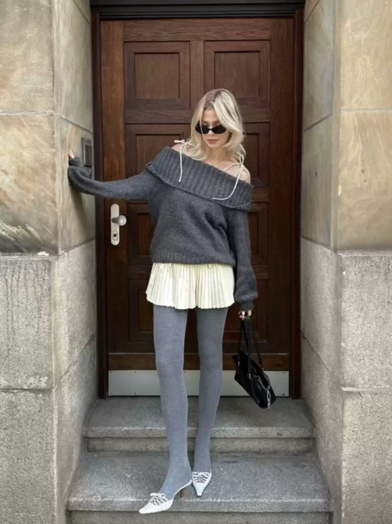 Perel Off-shoulder Loose Sweater