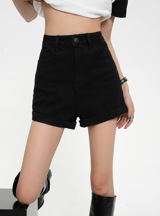 High-waisted Tailored Shorts - Black Mini Dress Shorts