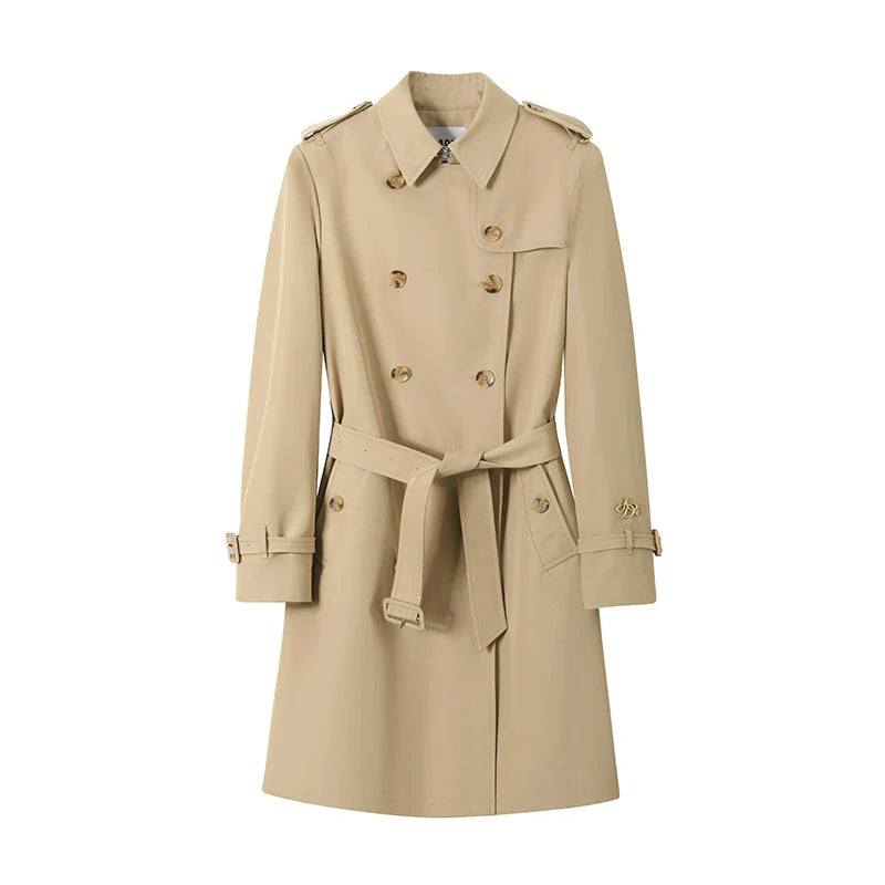 Classic Double-breasted Trench Coat: Belted Outerwear for