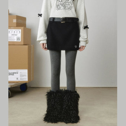 Woolen Mini Skirt
