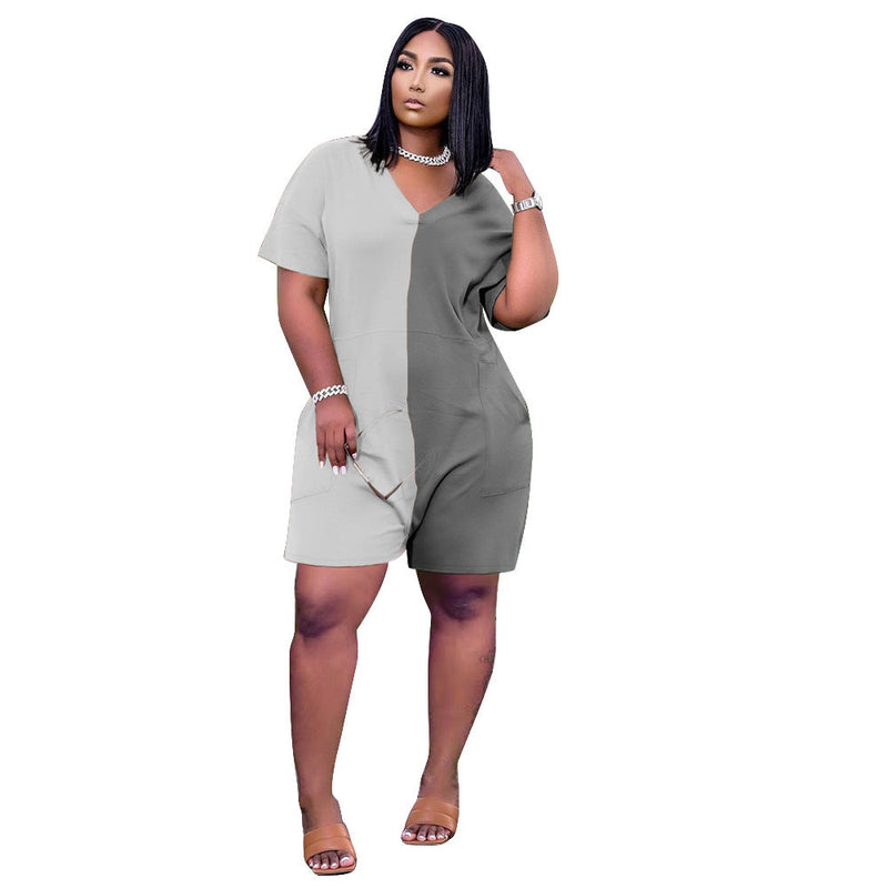 Summer Loose Contrast Color Romper