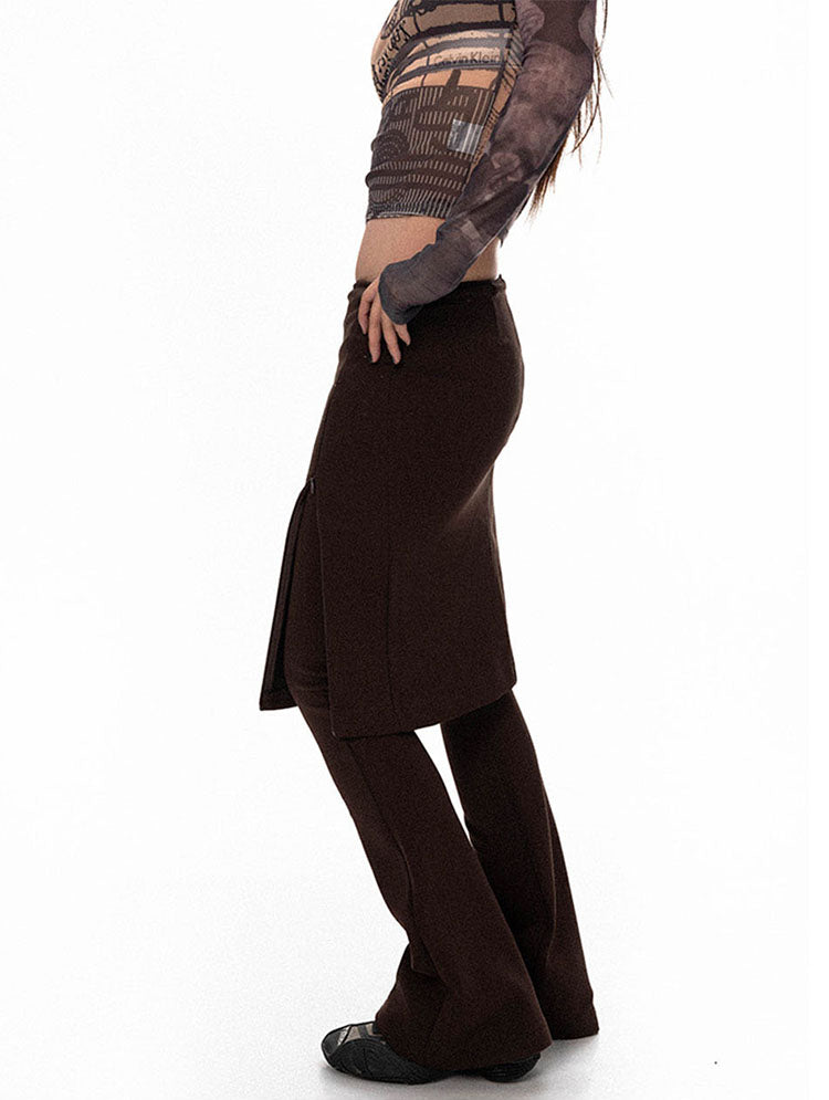 Layered Skirt-over-pants