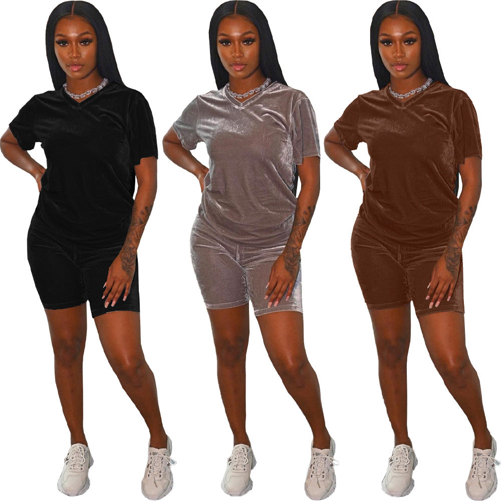 Clothing Velvet Suits Two-piece Set Romper