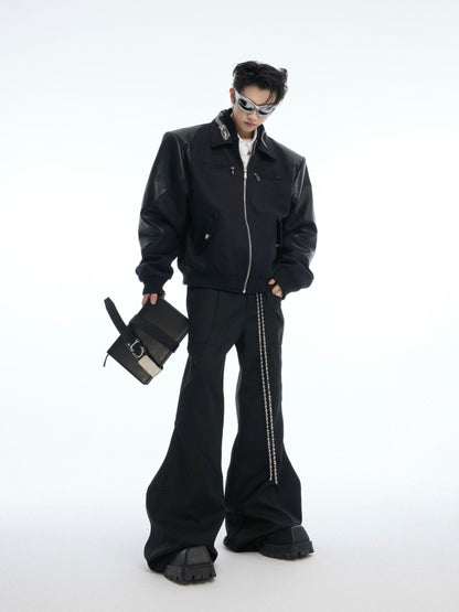 Chain Belt Wide Leg Pants