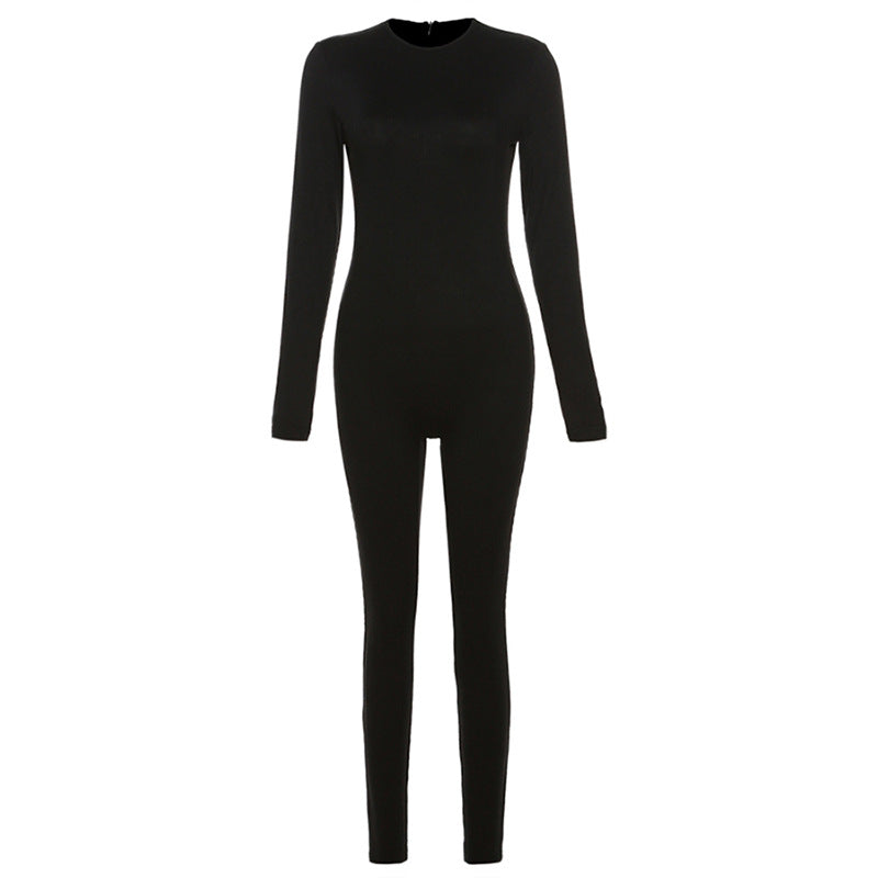 Autumn Winter Clothing Color High Waist Tight Sports Fitness Jumpsuit