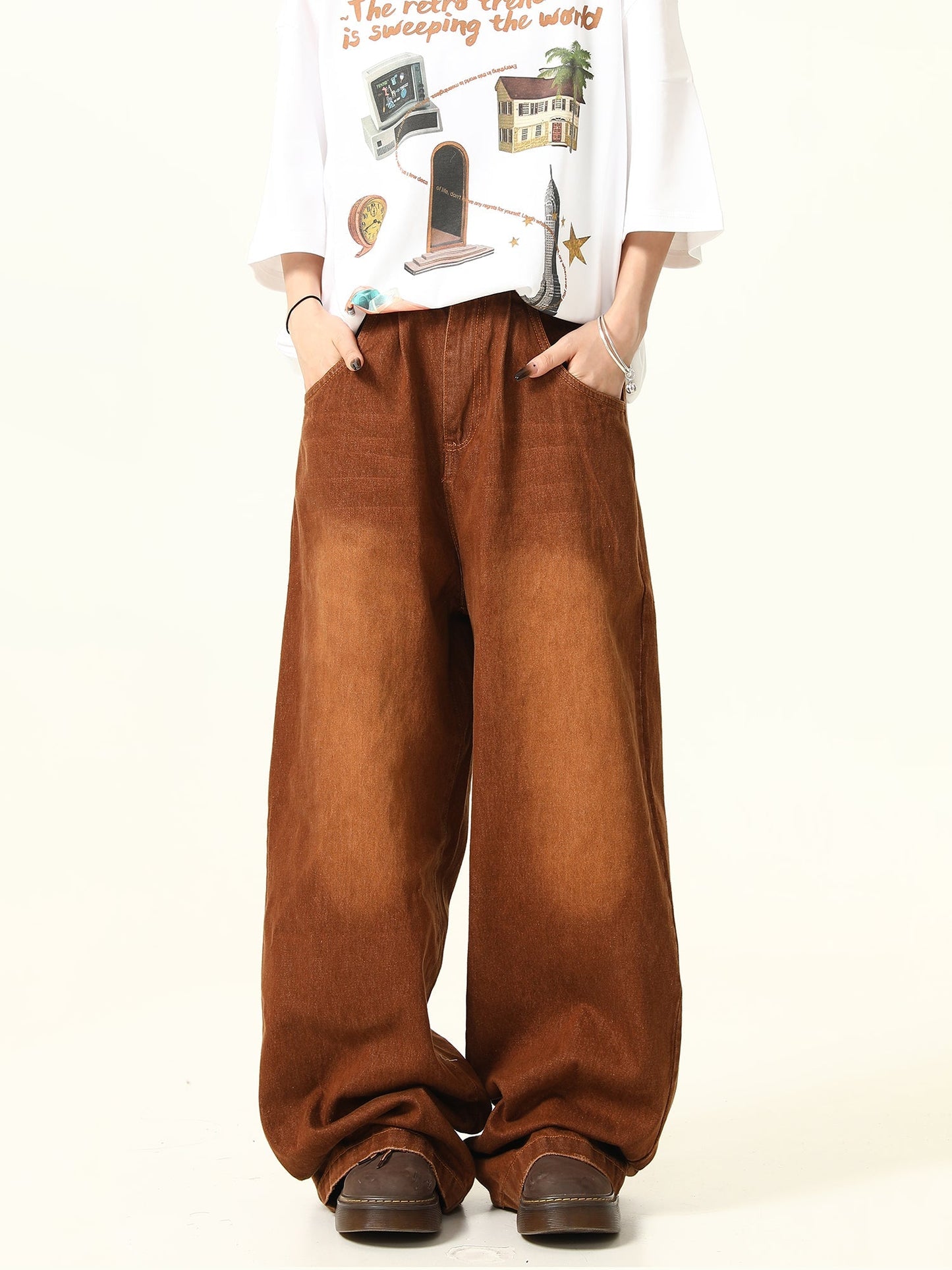 Denim Wide Leg Pants