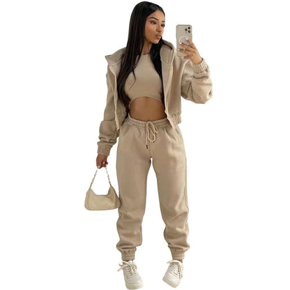 Clothing Autumn Winter Hooded Sweatshirt Long Sleeved Sports Suit