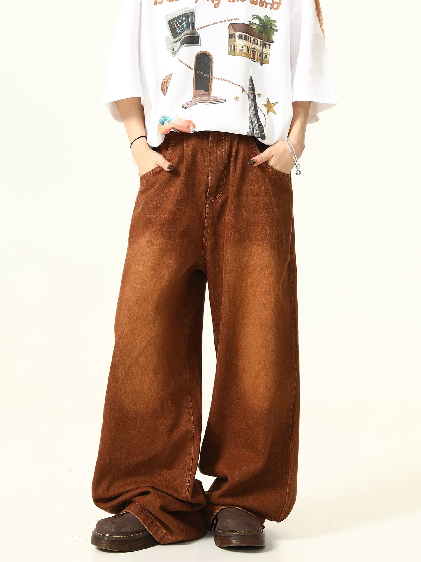 Denim Wide Leg Pants