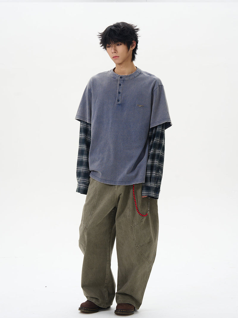 Olive Wide-leg Cargo Chain Pants
