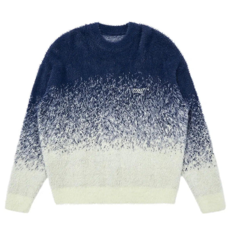 Fuzzy Sweater With Gradient Effect