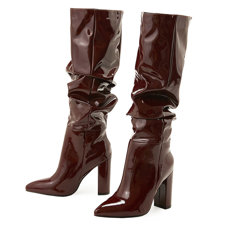 Emree Patent Block Heel Boots