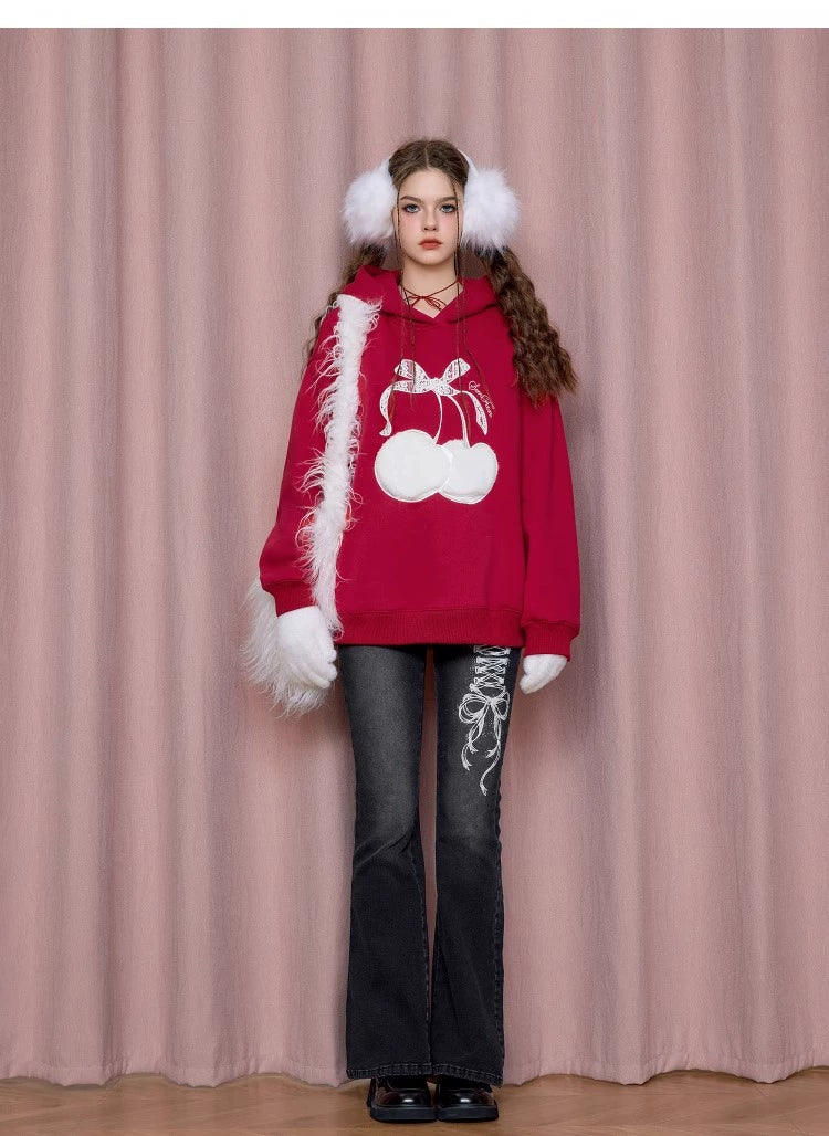 Cherry Bow Knit Sweater