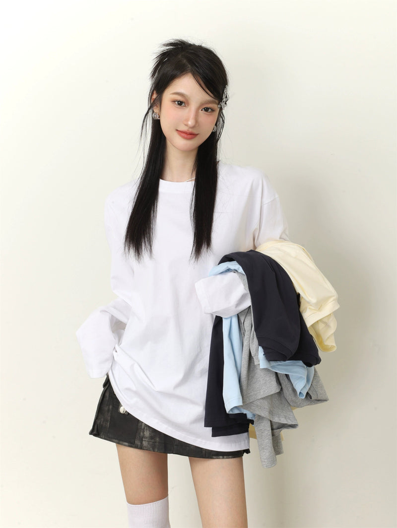 Color Loose Long Sleeve T-shirt