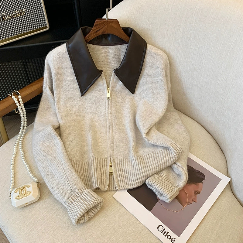 Mahogany Polo Knit Cardigan