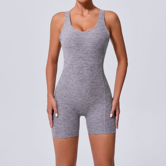 Autumn Sand Hollow Out Cutout Out Beauty Back One Piece Yoga Jumpsuit Skinny Slimming Hip Lifting Fitness One Piece Sportswear for