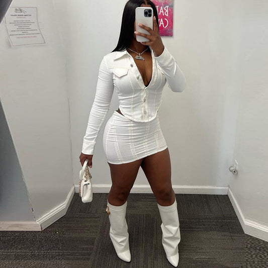 Summer Overall Short Skirt Two Piece Set Clothing