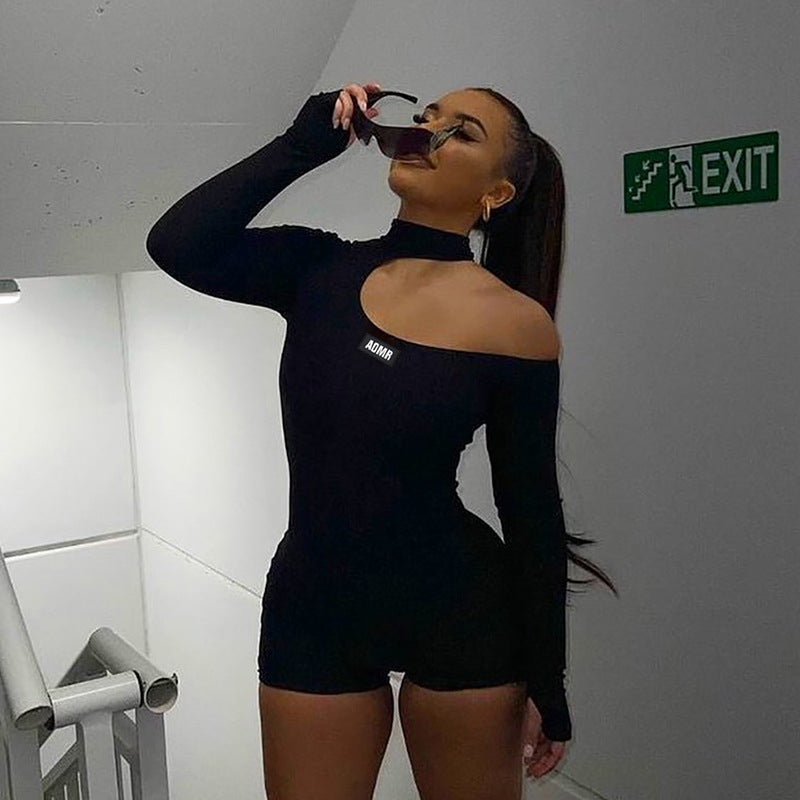 Jumpsuit Street One Shoulder Halter Zhang Zai Stitching Jumpsuit