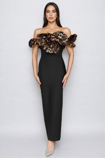 Donsa 3d Bandage Maxi Dress