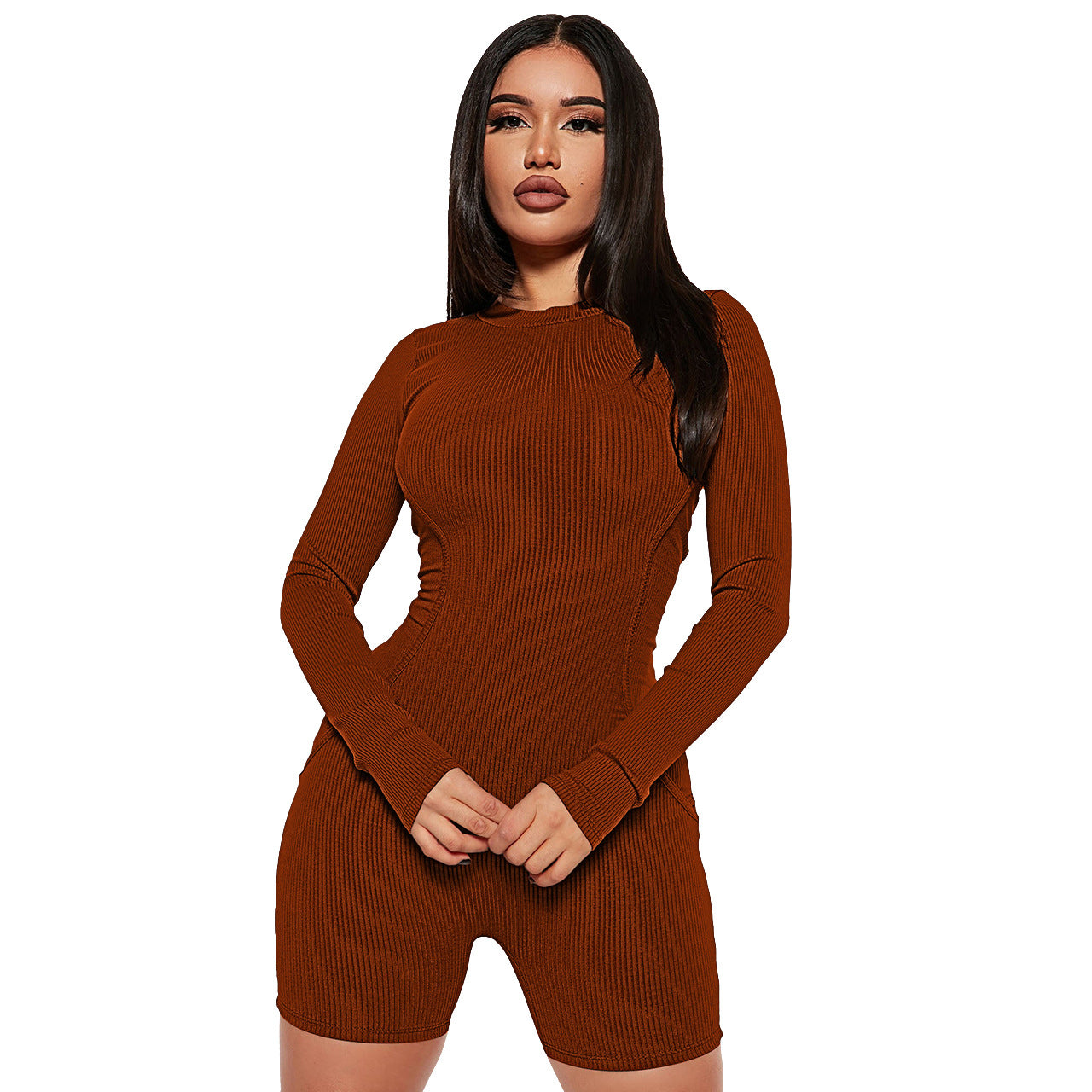 Clothing Spring Thread Round Neck Stitching Line Sports Romper